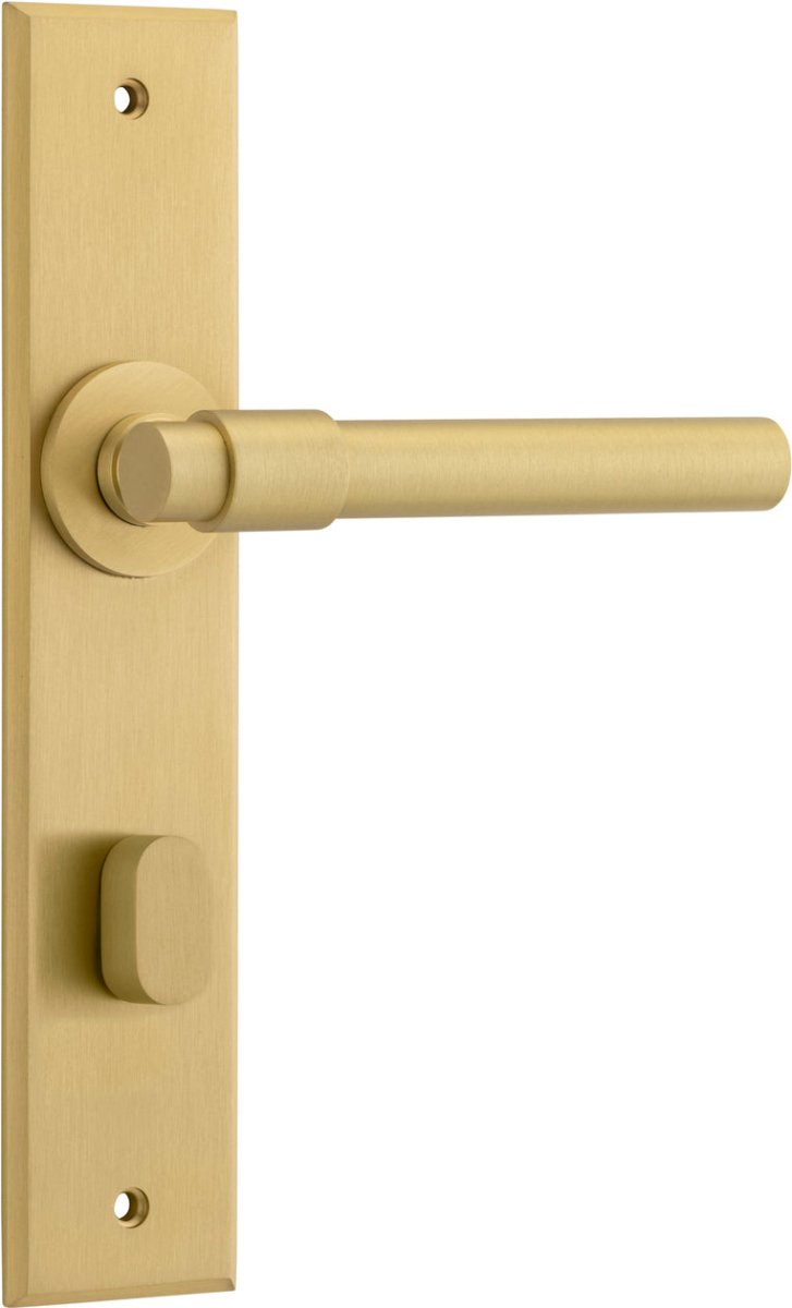 Helsinki Lever - Chamfered Backplate - Ella Grace - Iver - Brushed Gold PVD - Door Levers