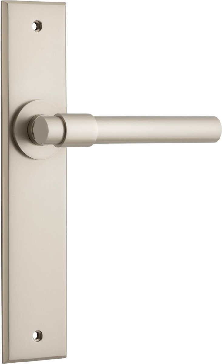 Helsinki Lever - Chamfered Backplate - Ella Grace - Iver - Satin Nickel - Door Levers