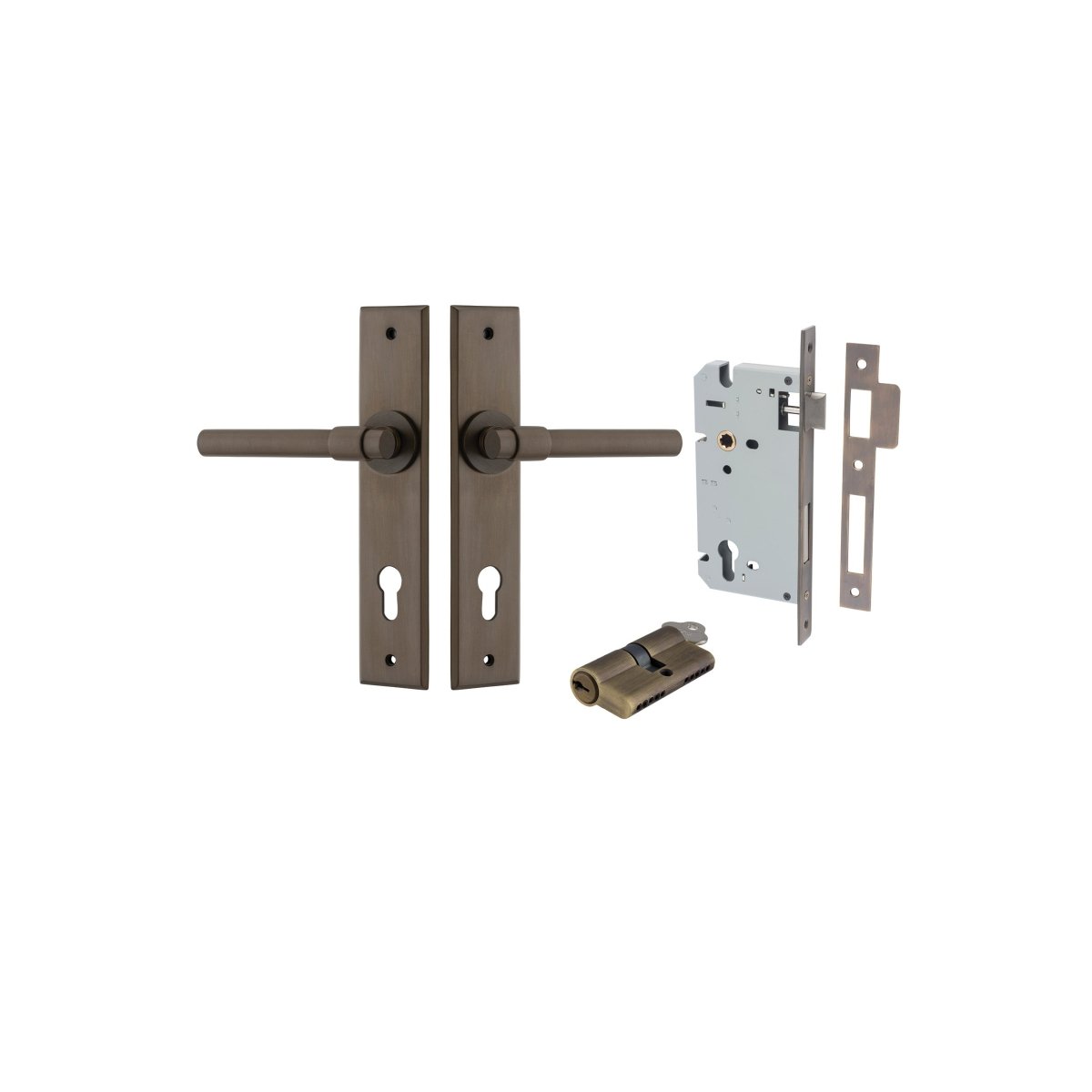 Helsinki Lever - Chamfered Backplate - Ella Grace - Iver - Signature Brass - Door Levers