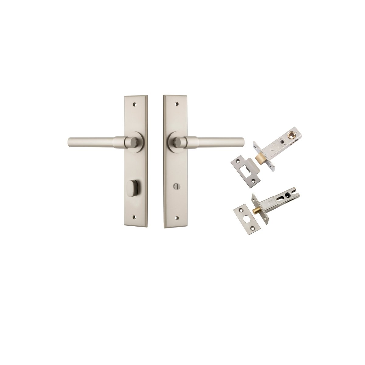 Helsinki Lever - Chamfered Backplate - Ella Grace - Iver - Satin Nickel - Door Levers