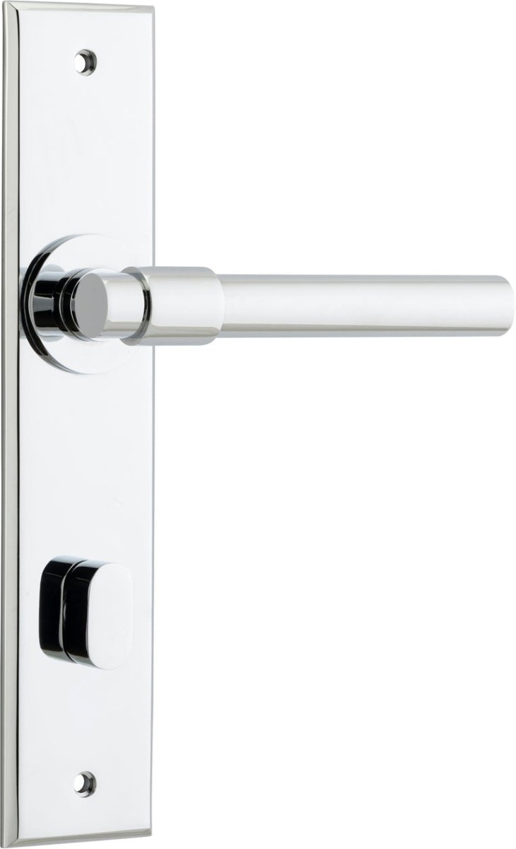 Helsinki Lever - Chamfered Backplate - Ella Grace - Iver - Polished Chrome - Door Levers