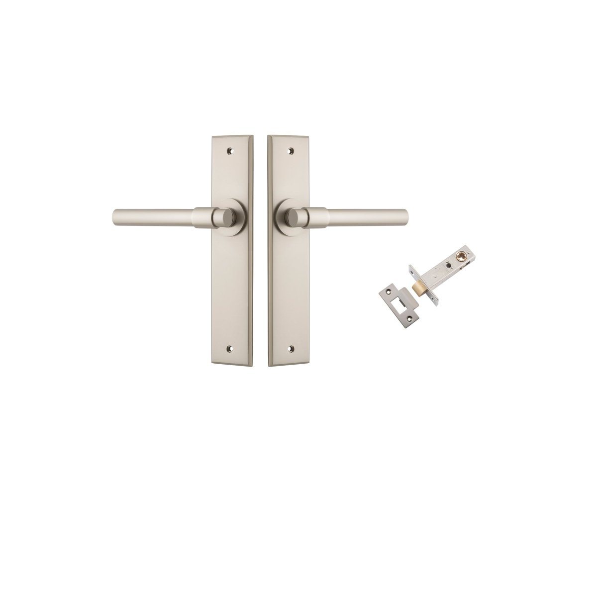 Helsinki Lever - Chamfered Backplate - Ella Grace - Iver - Satin Nickel - Door Levers