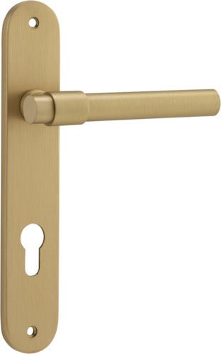 Helsinki Lever - Oval Backplate - Ella Grace - Iver - Brushed Brass - Door Levers