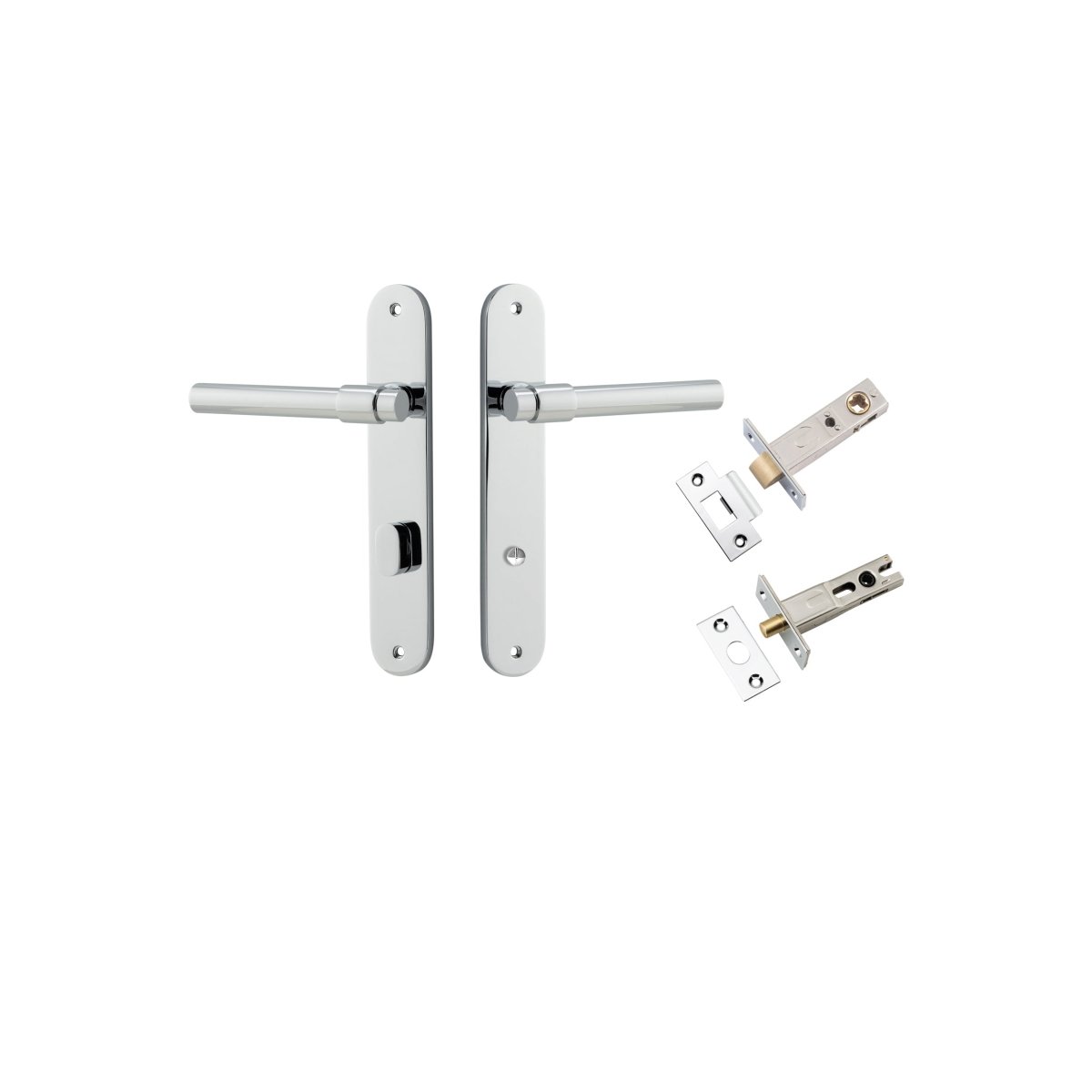 Helsinki Lever - Oval Backplate - Ella Grace - Iver - Polished Chrome - Door Levers