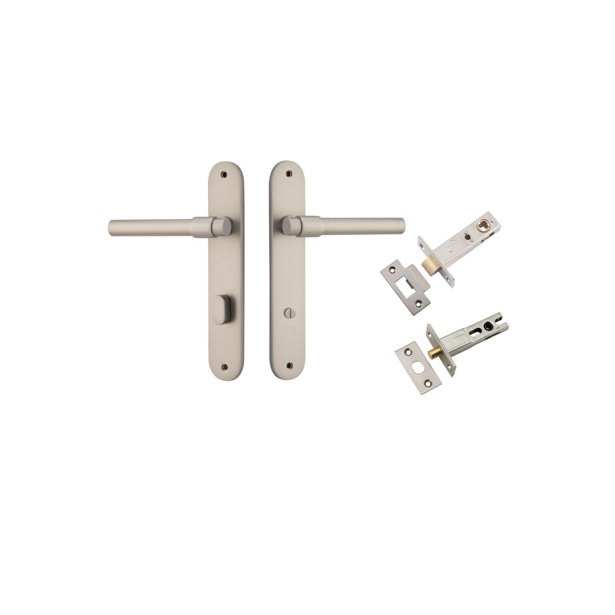 Helsinki Lever - Oval Backplate - Ella Grace - Iver - Satin Nickel - Door Levers