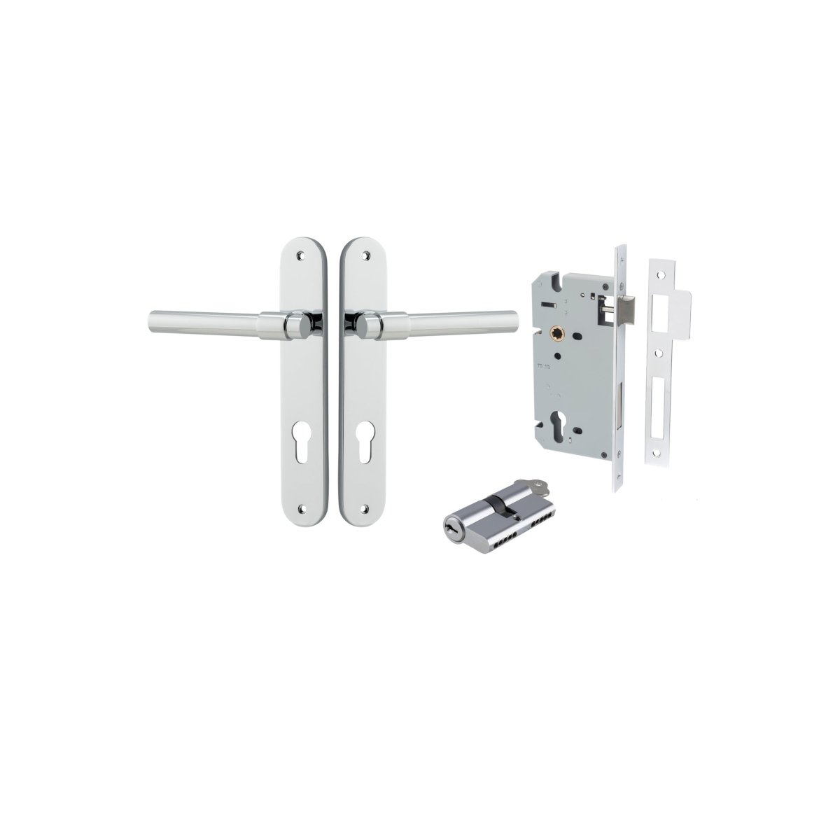 Helsinki Lever - Oval Backplate - Ella Grace - Iver - Polished Chrome - Door Levers