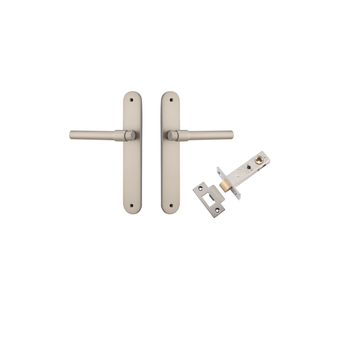 Helsinki Lever - Oval Backplate - Ella Grace - Iver - Satin Nickel - Door Levers