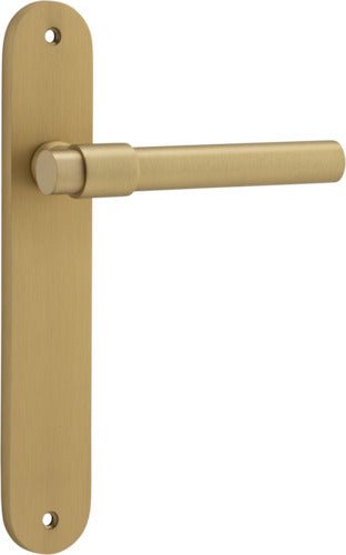 Helsinki Lever - Oval Backplate - Ella Grace - Iver - Brushed Brass - Door Levers