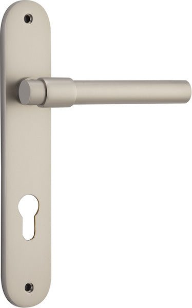 Helsinki Lever - Oval Backplate - Ella Grace - Iver - Satin Nickel - Door Levers