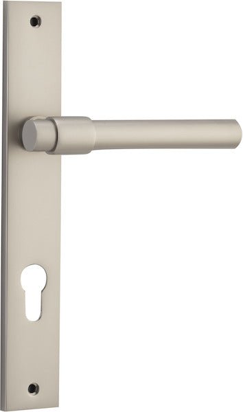 Helsinki Lever - Rectangular Backplate - Ella Grace - Iver - Satin Nickel - Door Levers