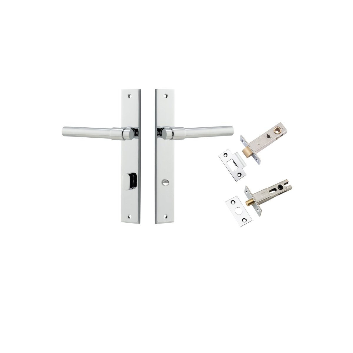 Helsinki Lever - Rectangular Backplate - Ella Grace - Iver - Polished Chrome - Door Levers