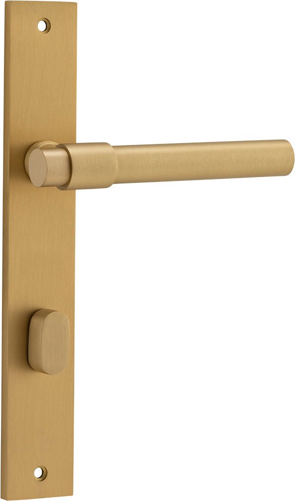 Helsinki Lever - Rectangular Backplate - Ella Grace - Iver - Brushed Brass - Door Levers