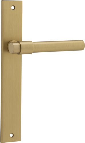 Helsinki Lever - Rectangular Backplate - Ella Grace - Iver - Brushed Brass - Door Levers