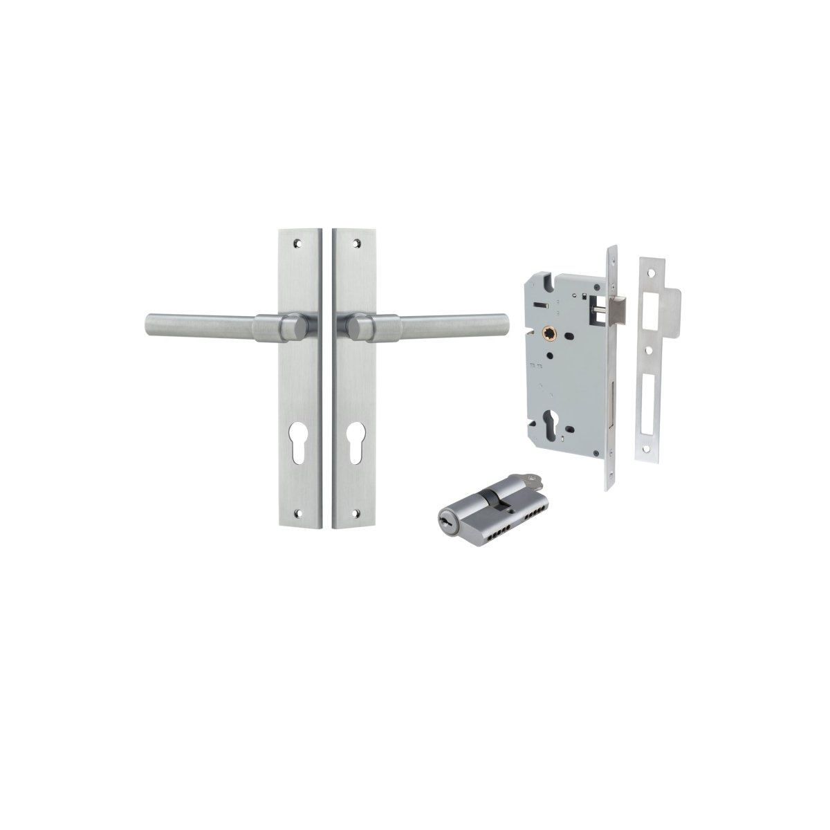 Helsinki Lever - Rectangular Backplate - Ella Grace - Iver - Brushed Chrome - Door Levers