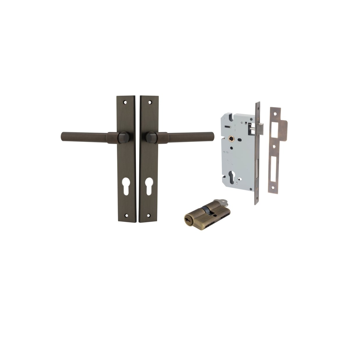 Helsinki Lever - Rectangular Backplate - Ella Grace - Iver - Signature Brass - Door Levers