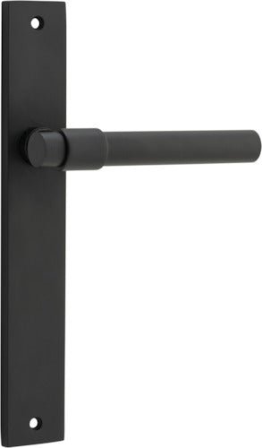 Helsinki Lever - Rectangular Backplate - Ella Grace - Iver - Matt Black - Door Levers