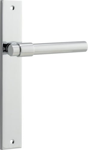 Helsinki Lever - Rectangular Backplate - Ella Grace - Iver - Polished Chrome - Door Levers