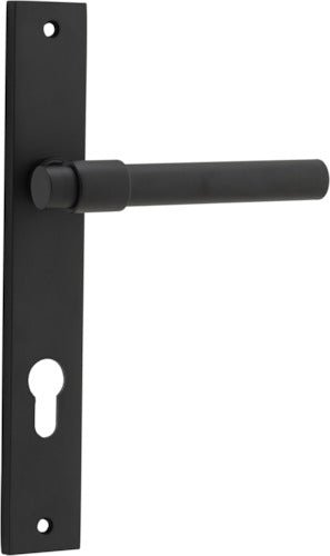 Helsinki Lever - Rectangular Backplate - Ella Grace - Iver - Matt Black - Door Levers