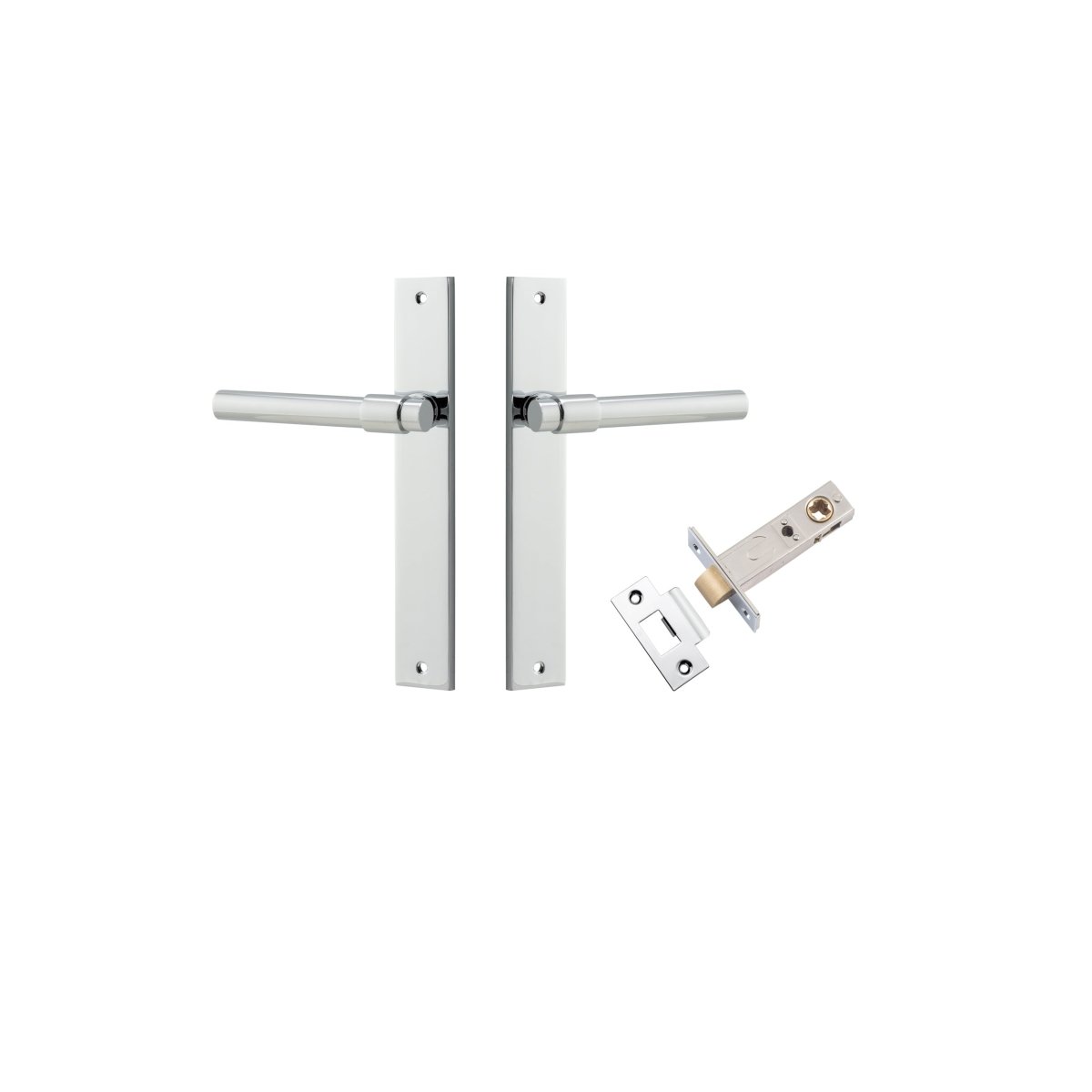 Helsinki Lever - Rectangular Backplate - Ella Grace - Iver - Polished Chrome - Door Levers