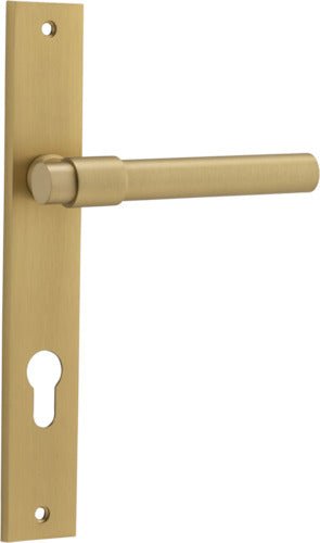 Helsinki Lever - Rectangular Backplate - Ella Grace - Iver - Brushed Brass - Door Levers