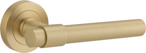 Helsinki Lever - Round Rose - Ella Grace - Iver - Brushed Brass - Door Levers