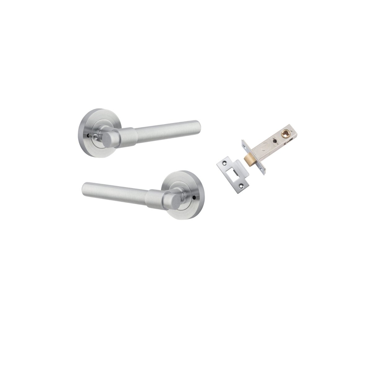 Helsinki Lever - Round Rose - Ella Grace - Iver - Brushed Chrome - Door Levers