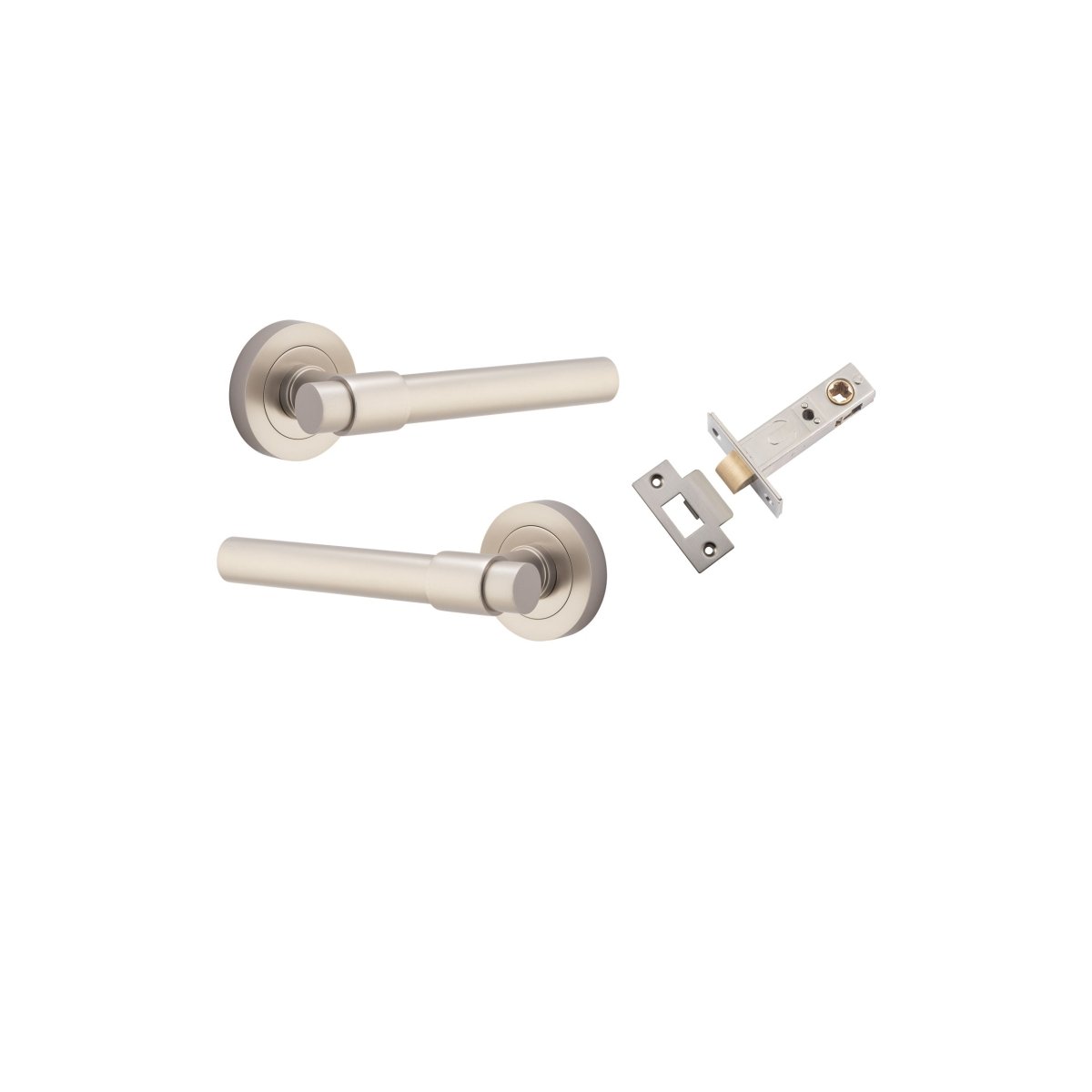 Helsinki Lever - Round Rose - Ella Grace - Iver - Satin Nickel - Door Levers