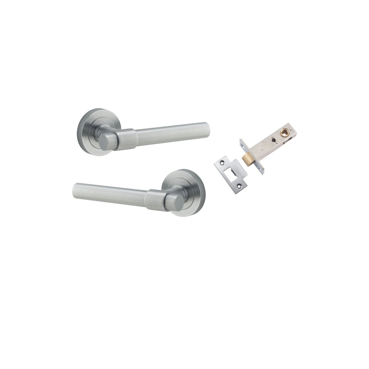 Helsinki Lever - Round Rose - Ella Grace - Iver - Brushed Chrome - Door Levers