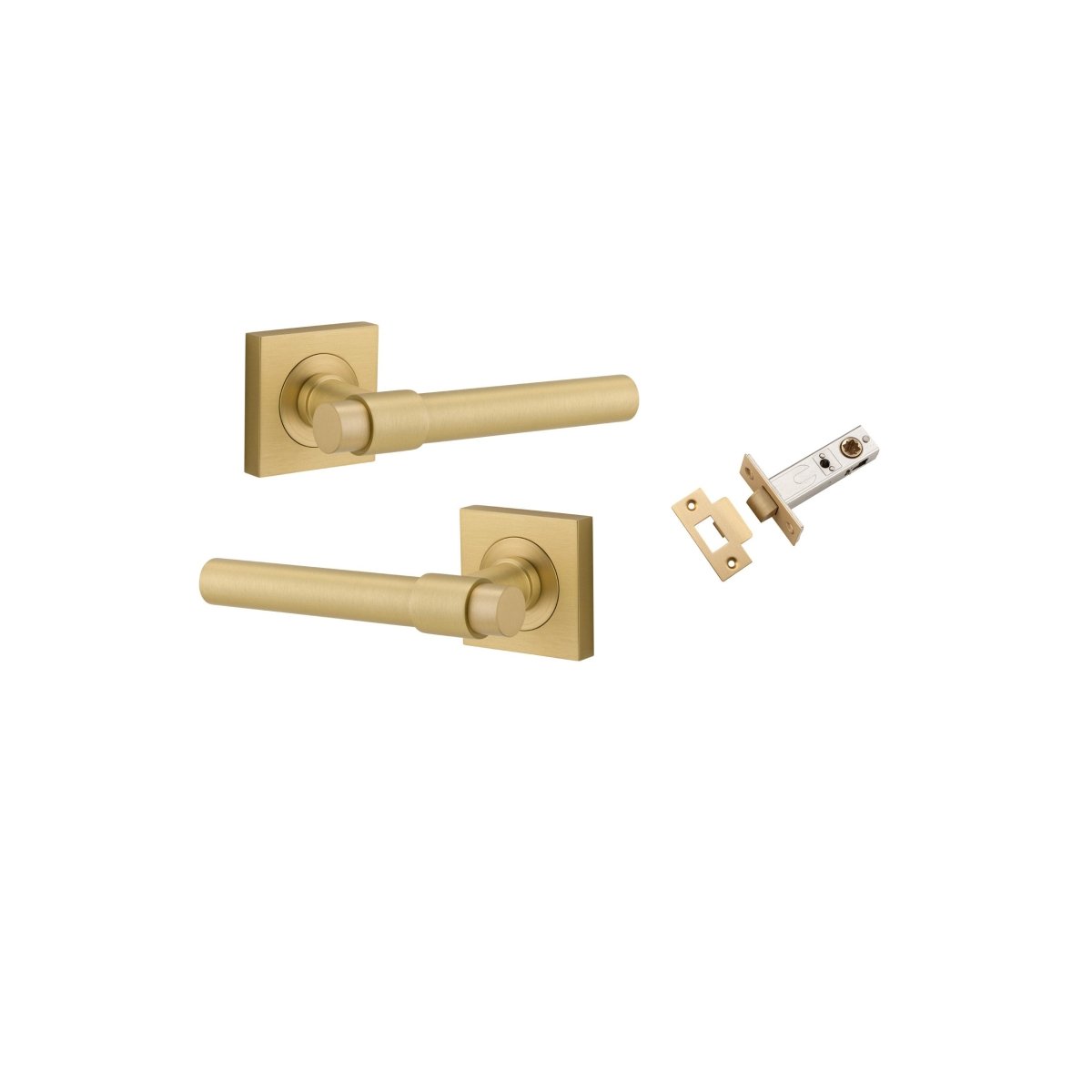 Helsinki Lever - Square Rose - Ella Grace - Iver - Brushed Gold PVD - Door Levers