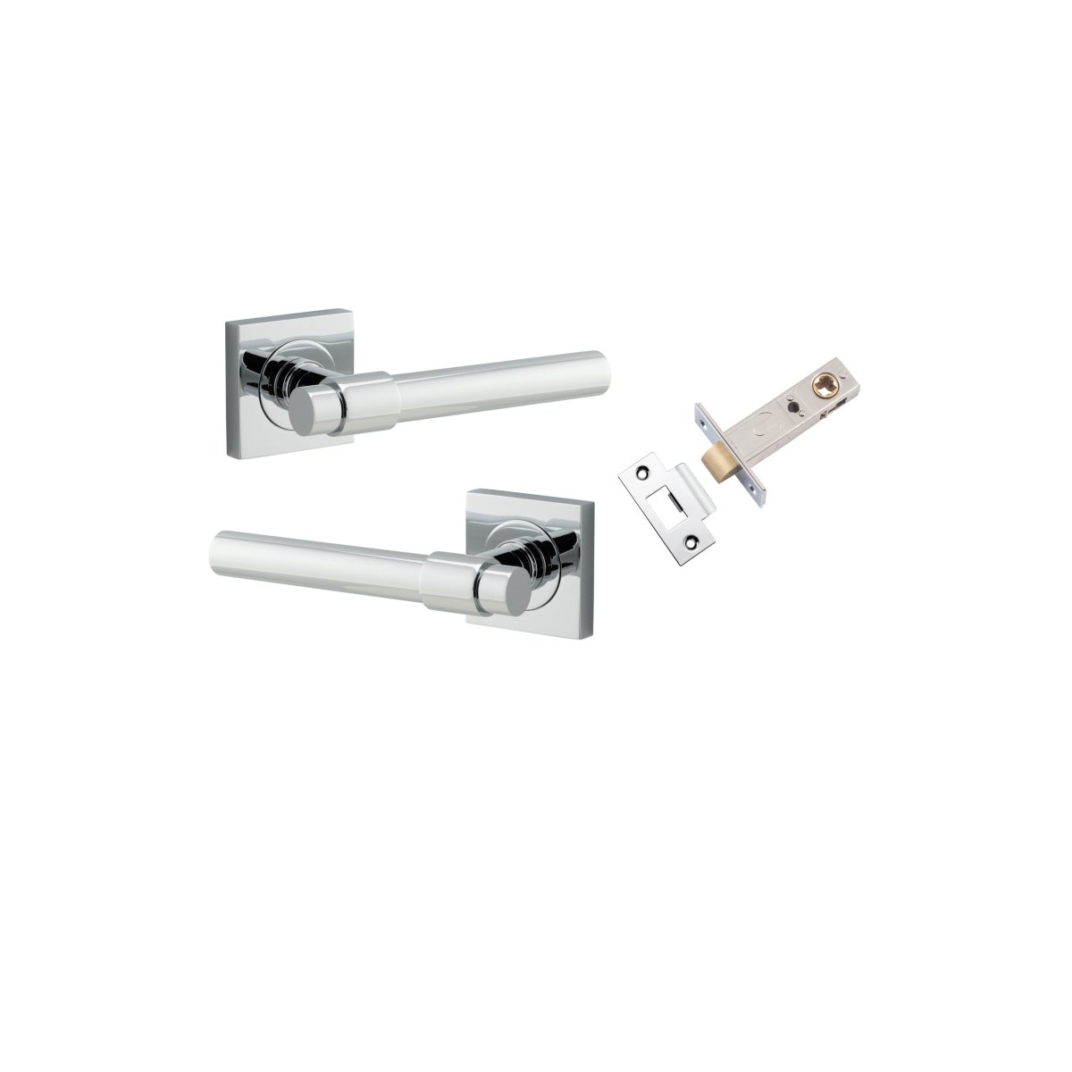 Helsinki Lever - Square Rose - Ella Grace - Iver - Polished Chrome - Door Levers