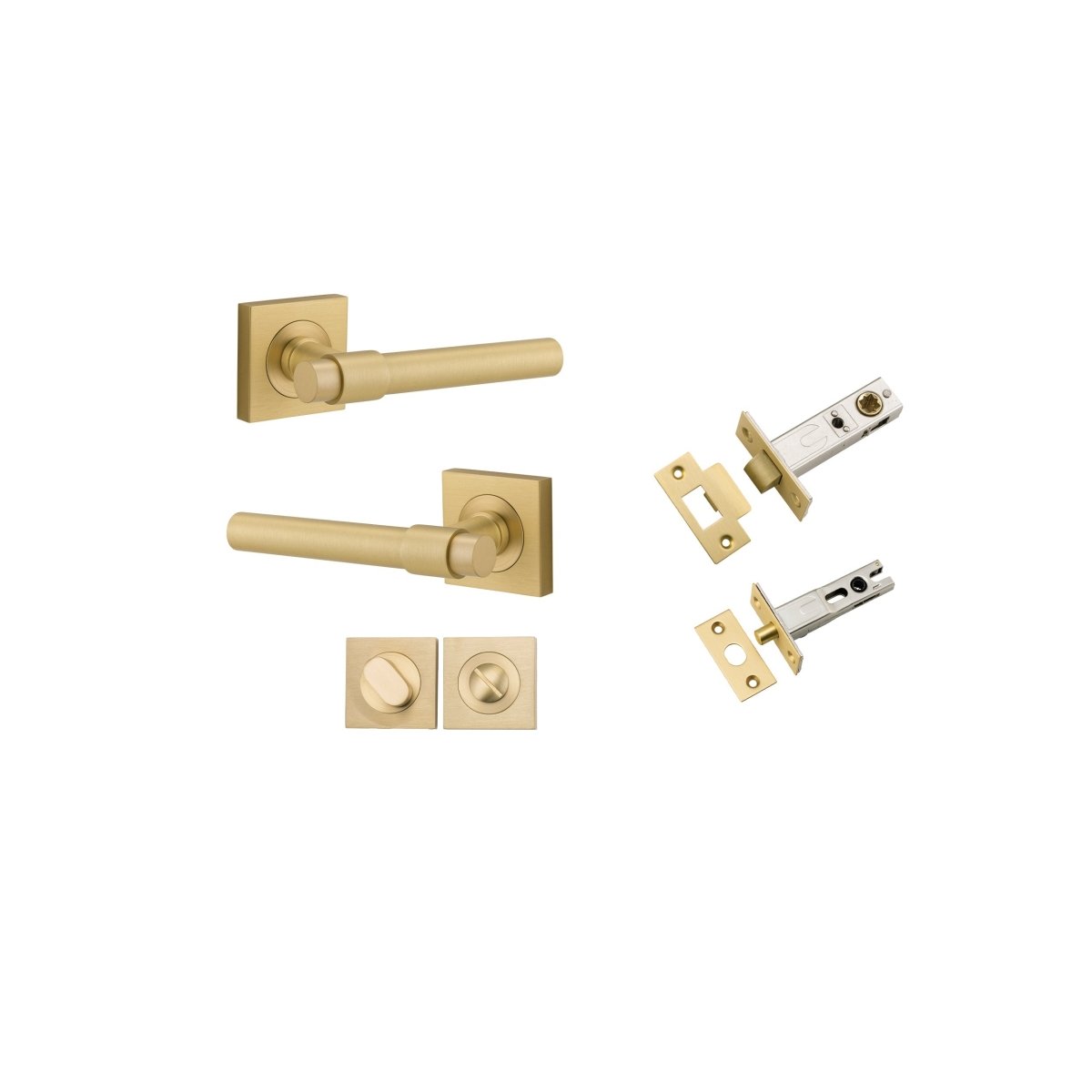 Helsinki Lever - Square Rose - Ella Grace - Iver - Brushed Gold PVD - Door Levers