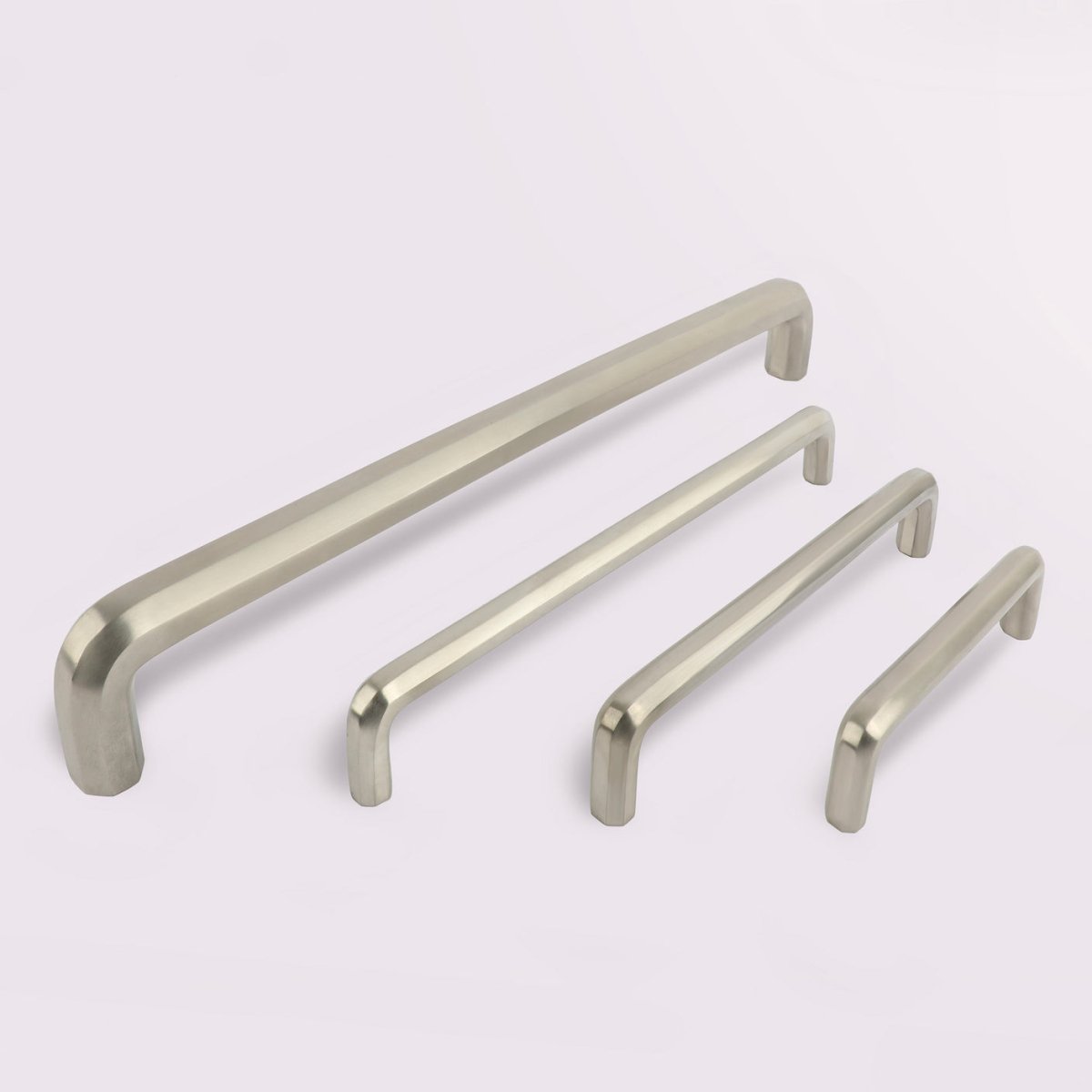Henley Appliance Pull in satin nickel fitted to cabinetry