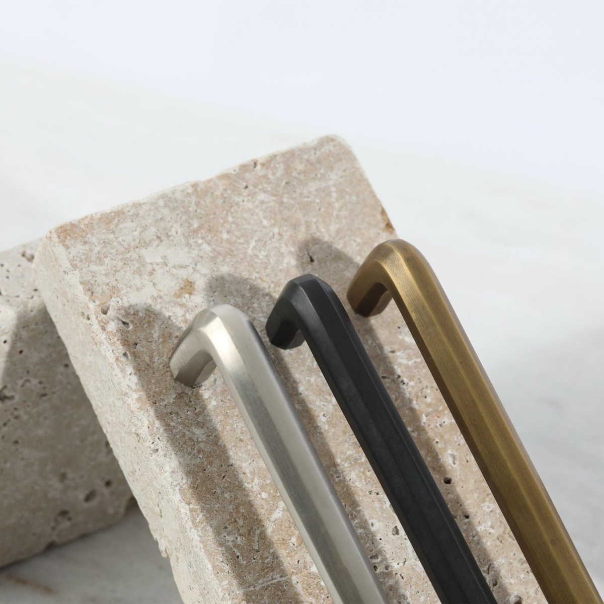 Henley Handle in scorched black fitted to cabinetry