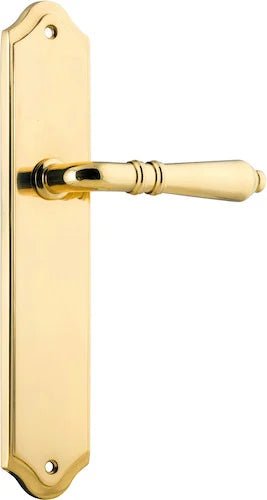 IVER Sarlat Solid Brass Shouldered Door Handle – Multiple Finishes Available - Ella Grace - Iver - Polished Brass - Door Levers