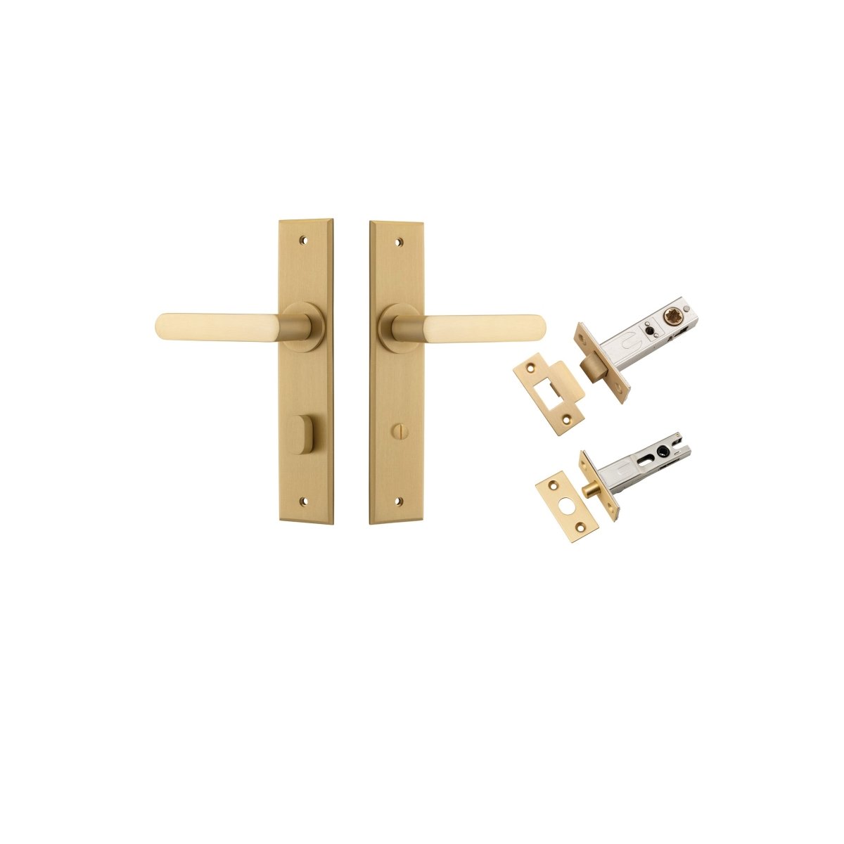 Osaka Lever - Chamfered Backplate - Ella Grace - Iver - Brushed Brass - Door Levers