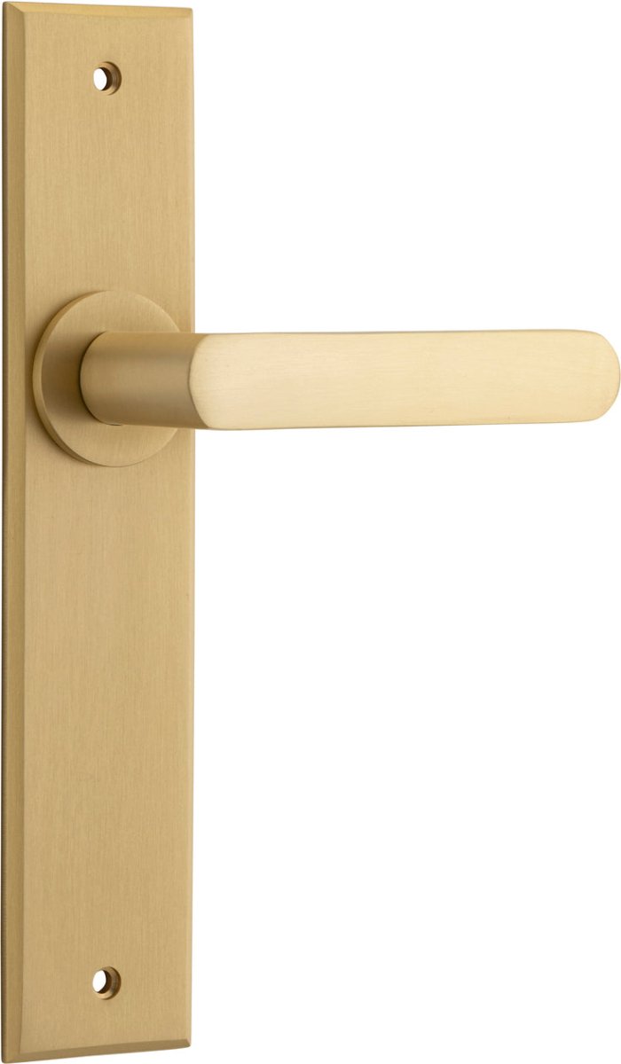 Osaka Lever - Chamfered Backplate - Ella Grace - Iver - Brushed Brass - Door Levers