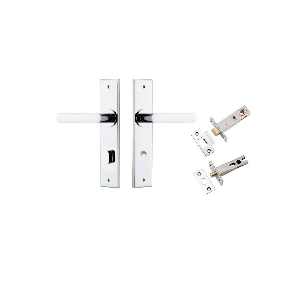 Osaka Lever - Chamfered Backplate - Ella Grace - Iver - Polished Chrome - Door Levers