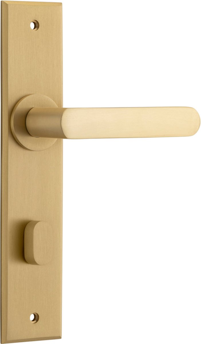 Osaka Lever - Chamfered Backplate - Ella Grace - Iver - Brushed Brass - Door Levers