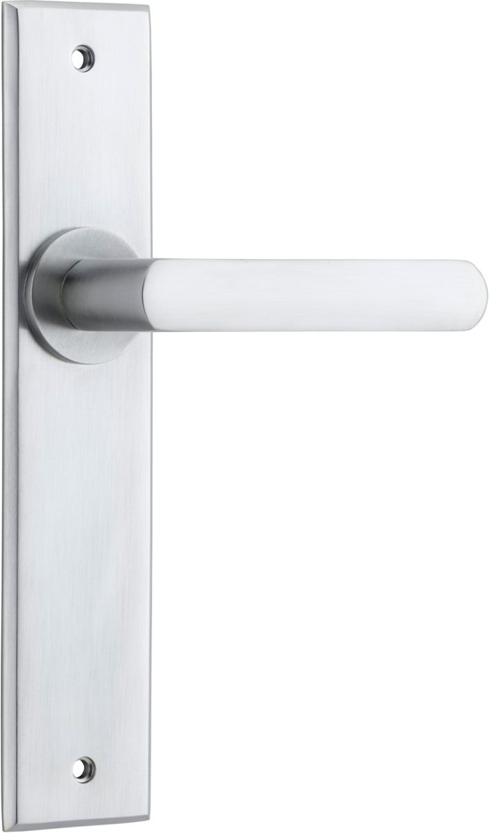 Osaka Lever - Chamfered Backplate - Ella Grace - Iver - Brushed Chrome - Door Levers