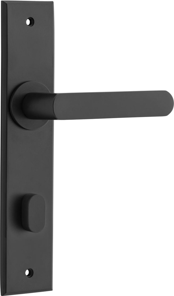 Osaka Lever - Chamfered Backplate - Ella Grace - Iver - Matt Black - Door Levers