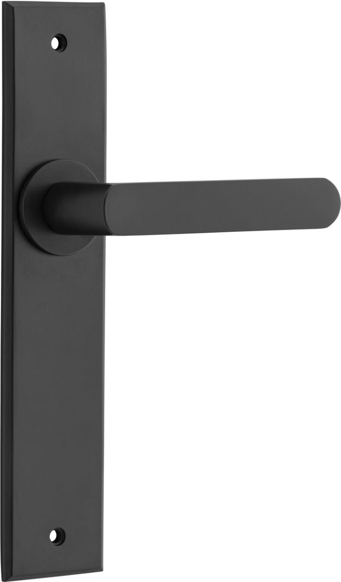 Osaka Lever - Chamfered Backplate - Ella Grace - Iver - Matt Black - Door Levers