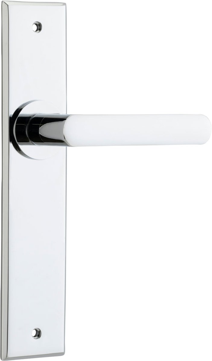 Osaka Lever - Chamfered Backplate - Ella Grace - Iver - Polished Chrome - Door Levers