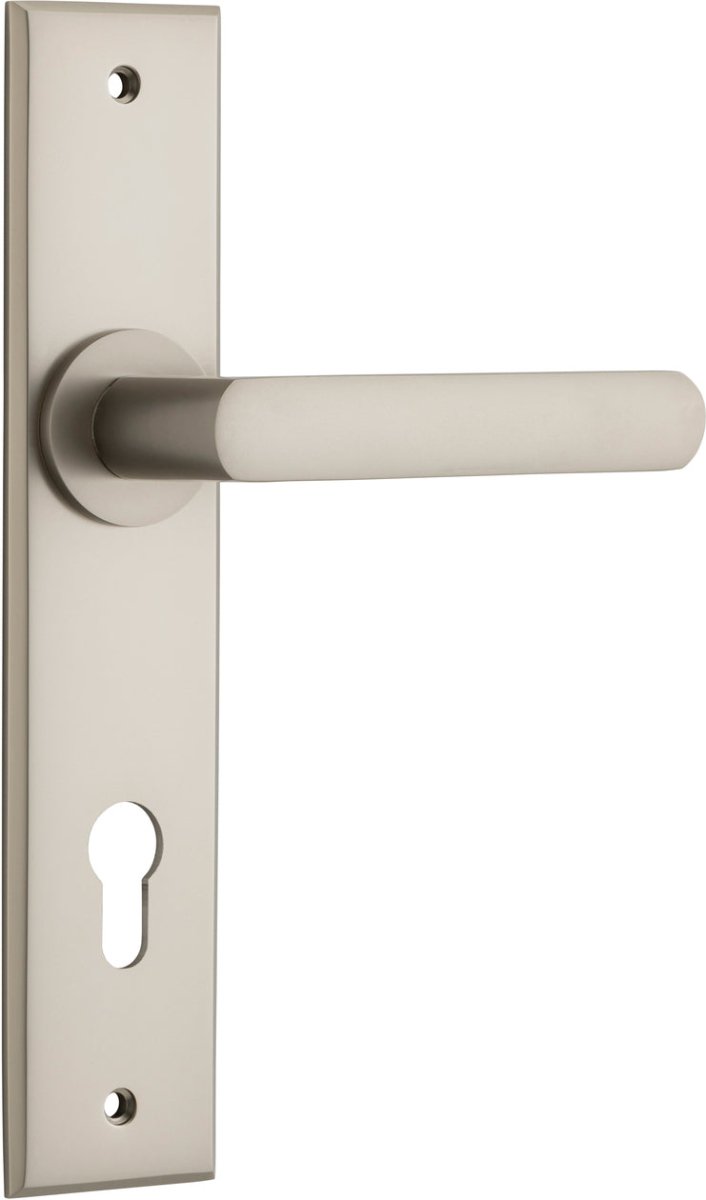 Osaka Lever - Chamfered Backplate - Ella Grace - Iver - Satin Nickel - Door Levers