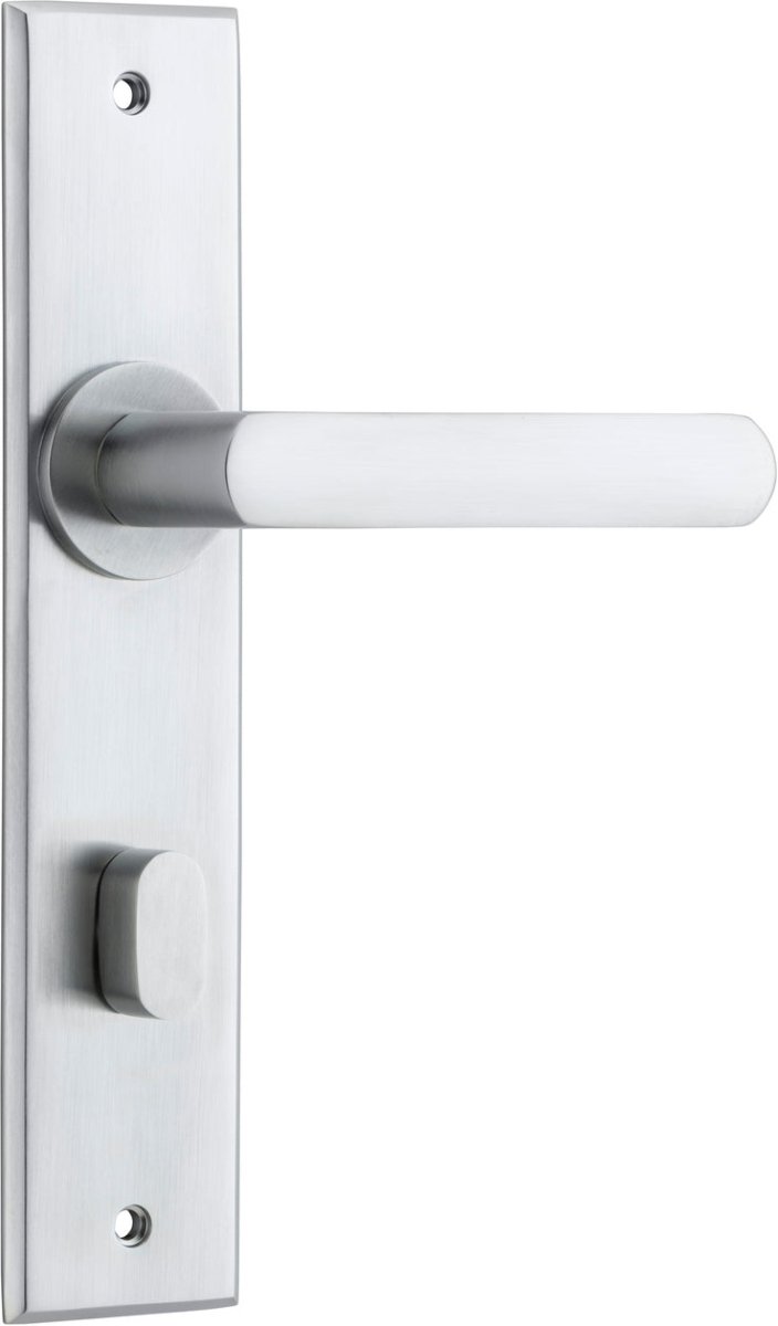 Osaka Lever - Chamfered Backplate - Ella Grace - Iver - Brushed Chrome - Door Levers