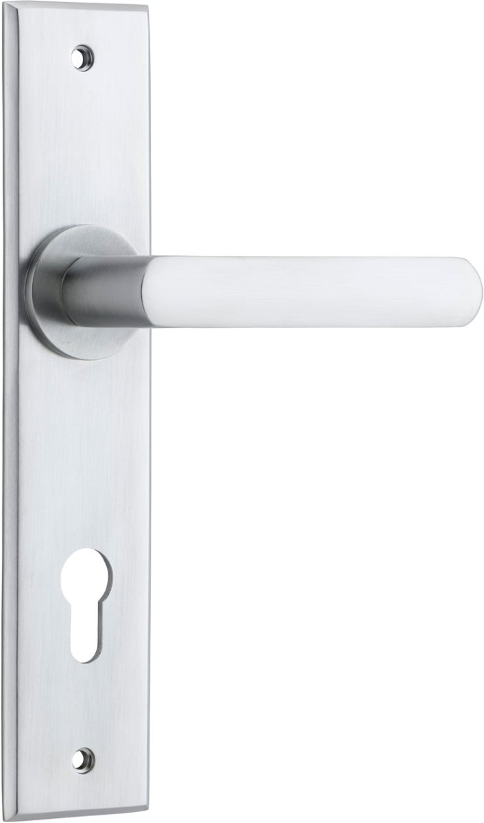 Osaka Lever - Chamfered Backplate - Ella Grace - Iver - Brushed Chrome - Door Levers