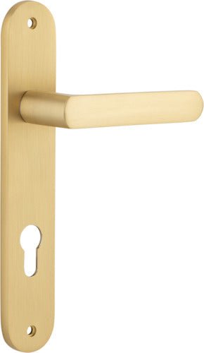 Osaka Lever - Oval Backplate - Ella Grace - Iver - Brushed Brass - Door Levers