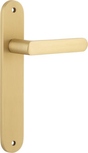 Osaka Lever - Oval Backplate - Ella Grace - Iver - Brushed Brass - Door Levers