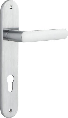 Osaka Lever - Oval Backplate - Ella Grace - Iver - Brushed Chrome - Door Levers