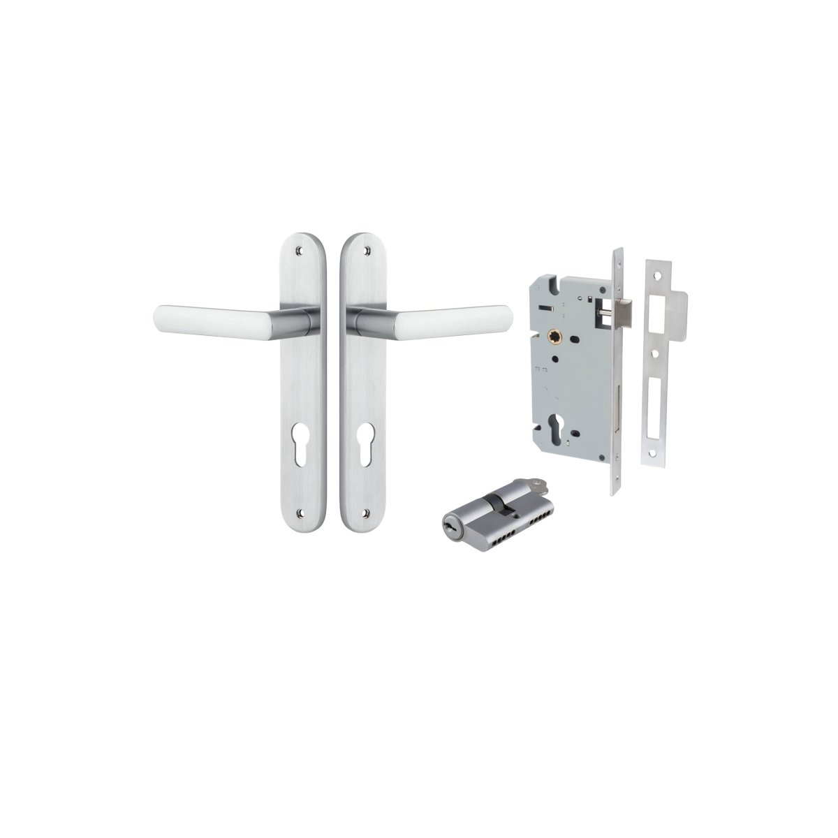 Osaka Lever - Oval Backplate - Ella Grace - Iver - Brushed Chrome - Door Levers