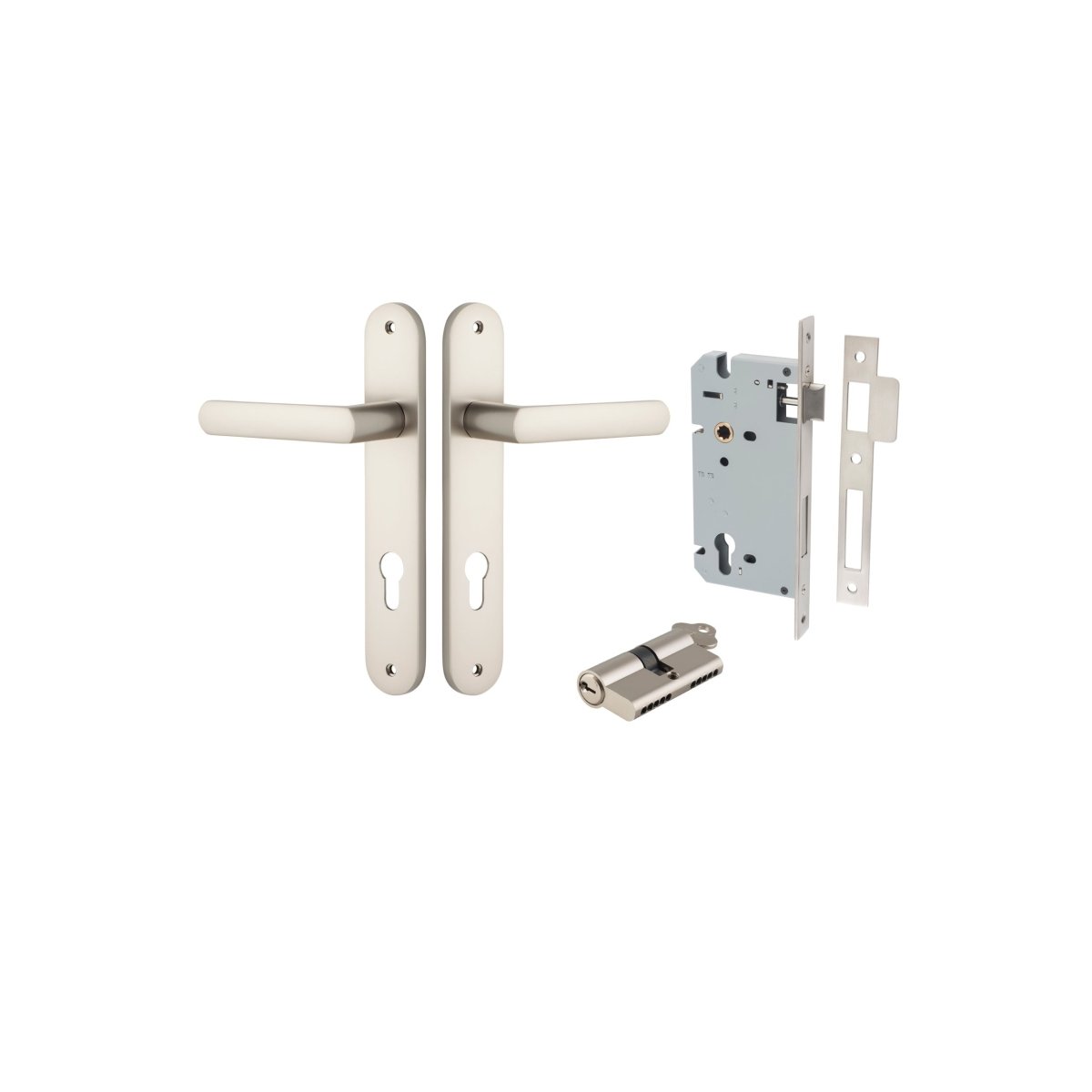 Osaka Lever - Oval Backplate - Ella Grace - Iver - Satin Nickel - Door Levers